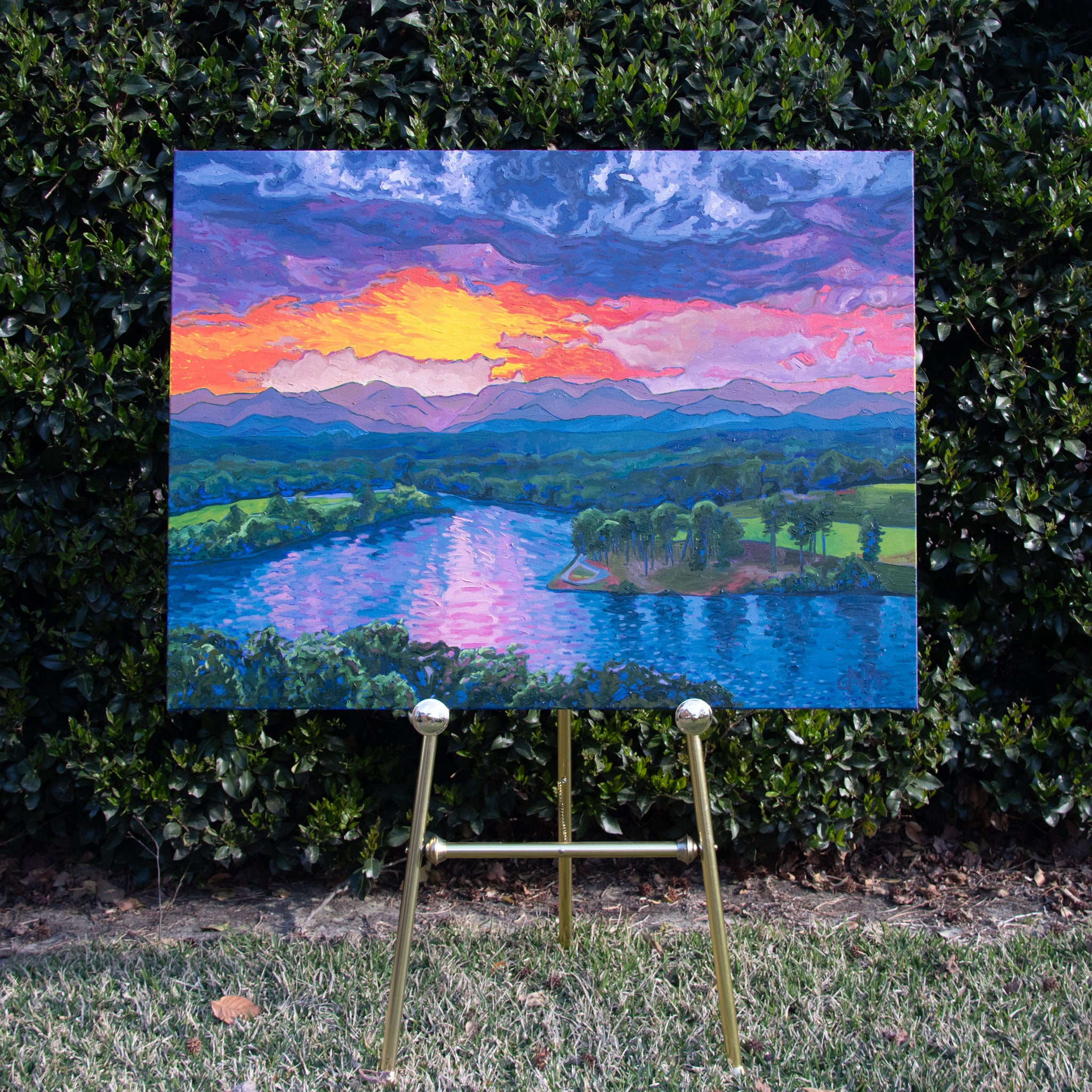 LILAC SERENADE Dawne Barnes 絵画 Mountain Lake Purple Haze – Nicole Athena, LLC