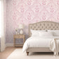 Carolina Rose Damask Printed Grasscloth Wallpaper