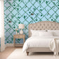 Carolina Sky Bamboo Lattice Printed Clay-Coated Wallpaper